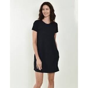 Southwind Apparel Black Short Sleeve Pocket Tunic Dress Made in USA‎ Size XS